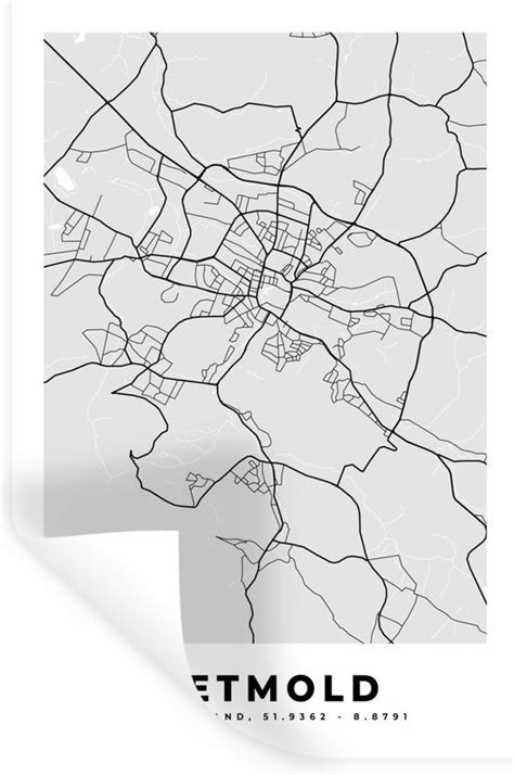 Muurstickers Sticker Folie Duitsland Plattegrond Detmold