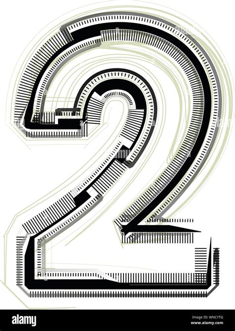 technological font. Number 2 Stock Vector Image & Art - Alamy