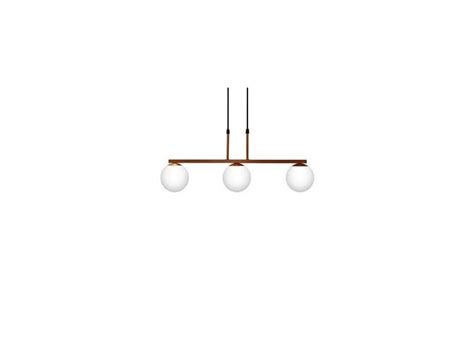 Lustre Pendente Jabuti Triplo Cor Cobre Globos Fosco Para