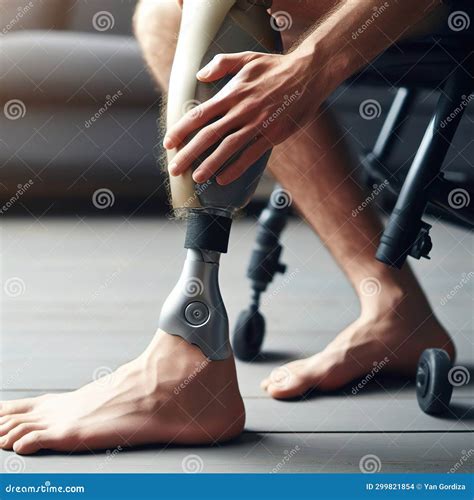 Modern Prosthetics Flat Vector Illustration. Happy Doctor, Surgeon And