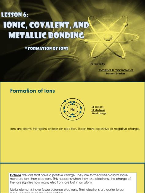 G9.MODULE 2 Lesson 6.2 Formation of Ions | PDF | Ion | Nature