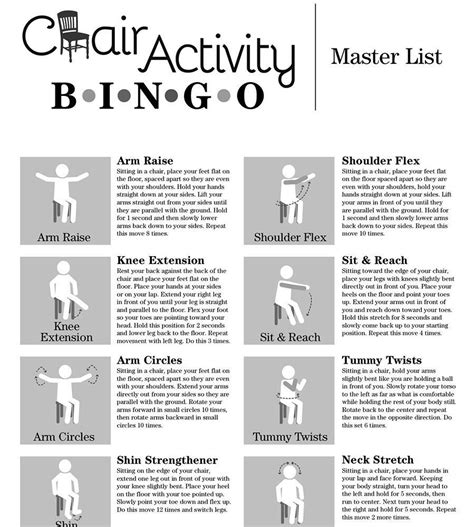 Chair Activity Bingo In 2020 Activities For Dementia Patients Bingo