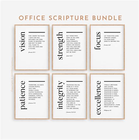 Office Scripture Bible Verse Printable Wall Art Christian Print