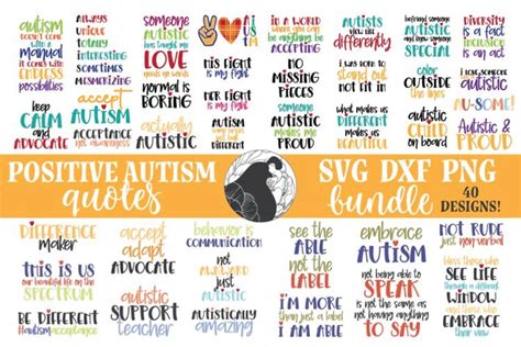 Positive Autism Quotes Svg Bundle Autism Svg Bundle