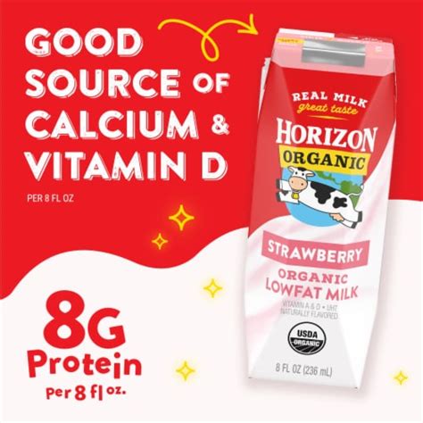 Horizon Organic Shelf-Stable 1% Low Fat Milk Boxes - Strawberry, 12 ct ...