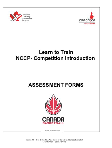 Fillable Online Learn To Train NCCP Competition Introduction