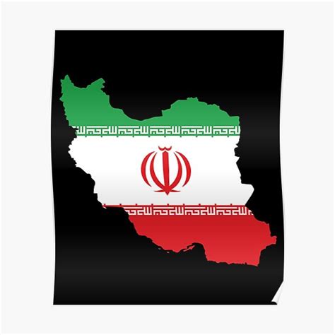 Iran Country Border In National Flag Poster For Sale By Mohja Design Redbubble