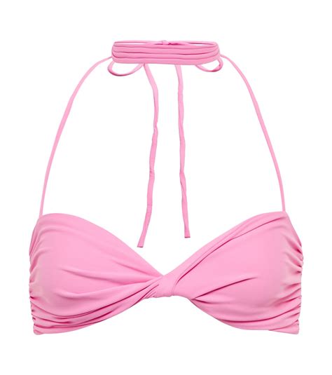 Twist Detail Halterneck Bikini Top In Pink Magda Butrym Mytheresa