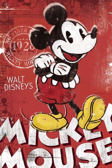 Plakat MICKEY MOUSE Rot Poster An Der Wand 3 1 GRATIS Europosters