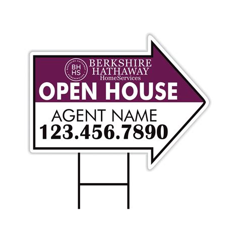 Berkshire Hathaway Open House Arrow Shaped Yard Signs 18 Etsy