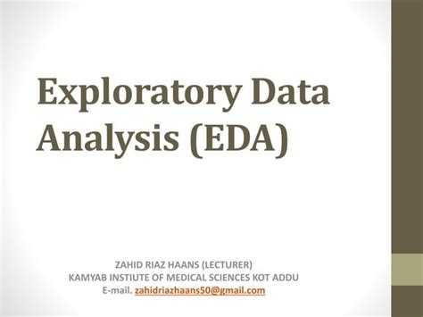 Exploratory Data Analysis Eda Pptx