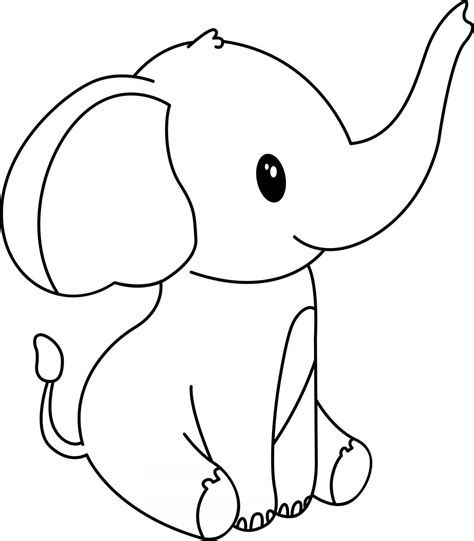 Elefante Lindo Para Colorear Imprimir E Dibujar Coloringonlycom