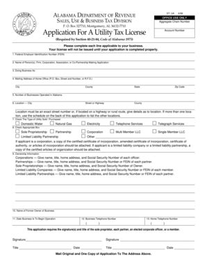 Fillable Online Ador State Al Application For A Utility Tax License