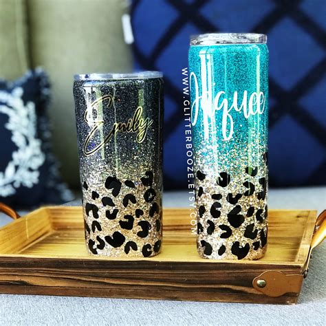 Leopard Ombr Glitter Tumbler Custom Epoxy Tumbler Cheetah Etsy Canada