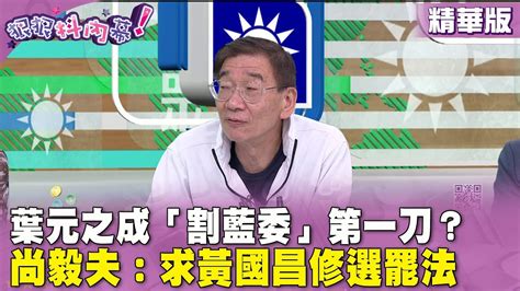 精華片段》 葉元之 成「割藍委」第一刀？ 尚毅夫：求 黃國昌 修 選罷法【 狠狠抖內幕】2024 05 29 Youtube