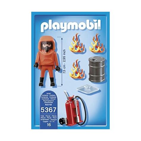 Playmobil Jeu De Construction Pompier Combinaison De Feu