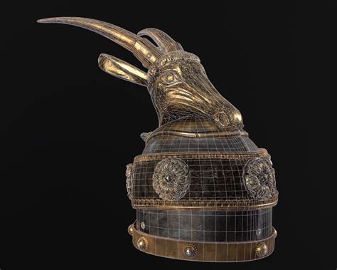 Medieval War Helmet with Goat Design