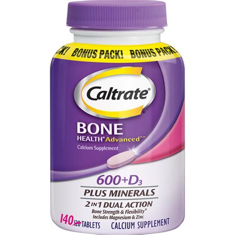 Caltrate Bone Health Advanced 600 D3 Plus Minerals Calcium Supplement