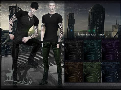 The Sims Resource DSF PANT RAW BLACK Sims 4 Sims 4 Clothing Pants