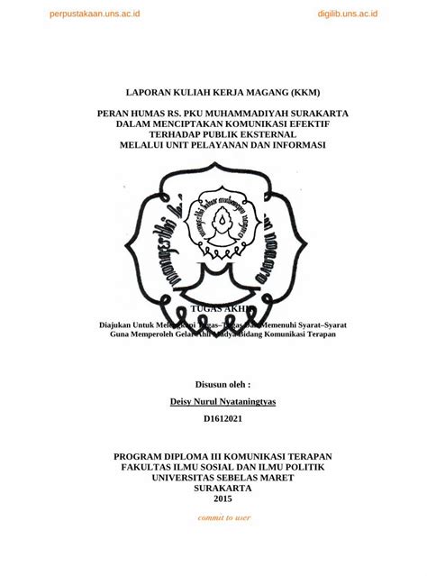 Pdf Laporan Kuliah Kerja Magang Kkm Peran Humas Filelaporan