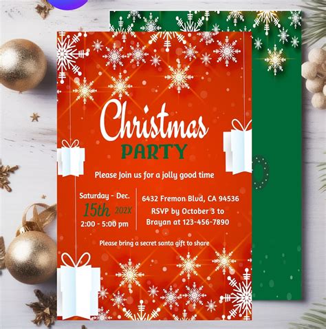 Christmas Invitation Background Editable Christmas Party - Etsy