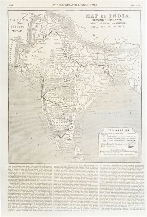 Showing Railway Map of British India In 1865 - Past-India