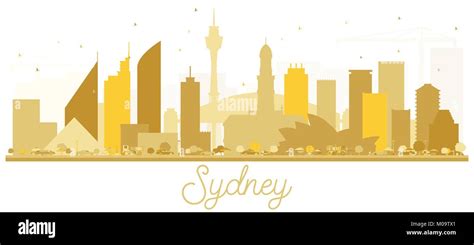 Sydney Australia City Skyline Golden Silhouette Vector Illustration