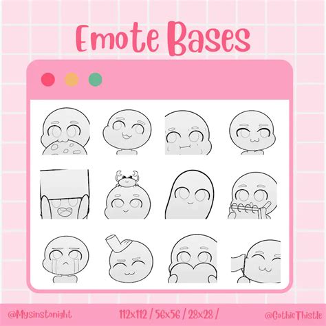 17x Chibi Emotes Base Twitch Emotes Discord Emotes Diy Emotes Etsy