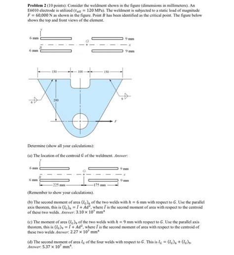 Solved Problem Points Consider The Weldment Shown In Chegg