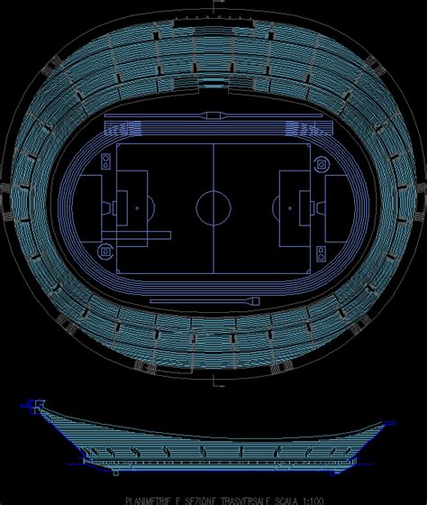 Planos De Estadio Clasico En Dwg Autocad Canchas Deportes Y Hot Sex