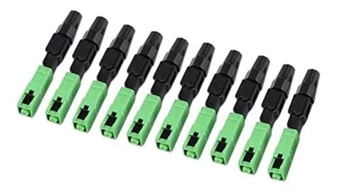 Conector Fibra Optica Adaptador Rapido Ftth Sc Apc Verde Mercadolibre