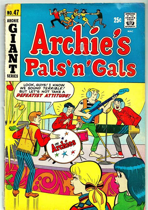 Archies Pals ‘n Gals 47 Aug 1968 The Archies On Cover Condition