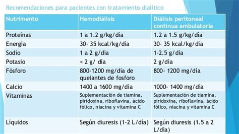 Dieta En Pacientes Que Cursan Insuficiencia Renal Crónica Terminal Y