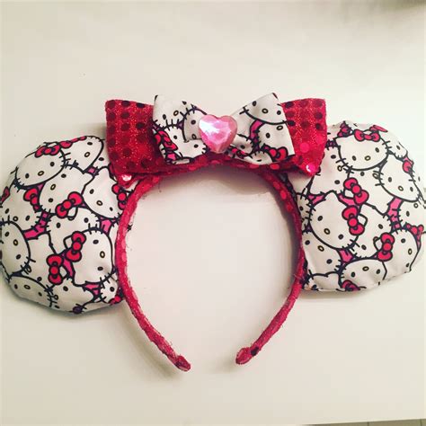 Hello Kitty mouse ears by KatandtheMouse on Etsy