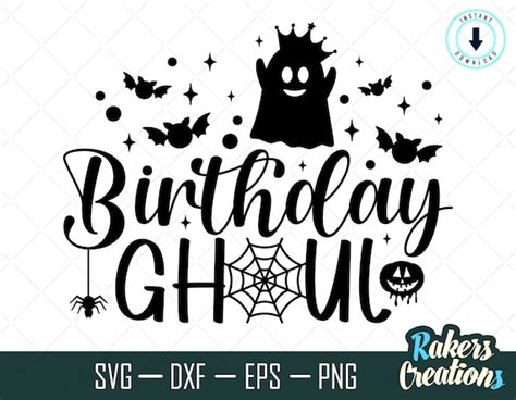 Birthday Ghoul Svg Girl Birthday Halloween Svg Ghost Girl Etsy