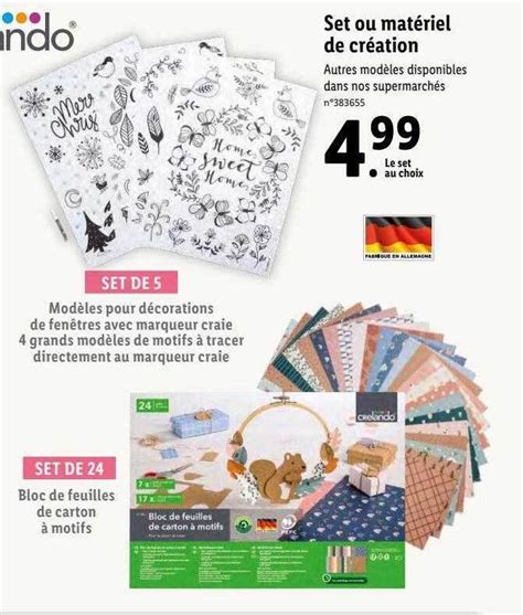 Promo Crelando set ou matériel de création chez Lidl