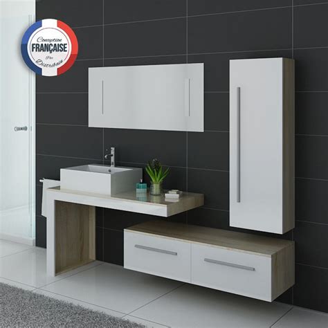 DIS9250SC B Meuble Salle De Bain Scandinave Blanc Meuble Salle De