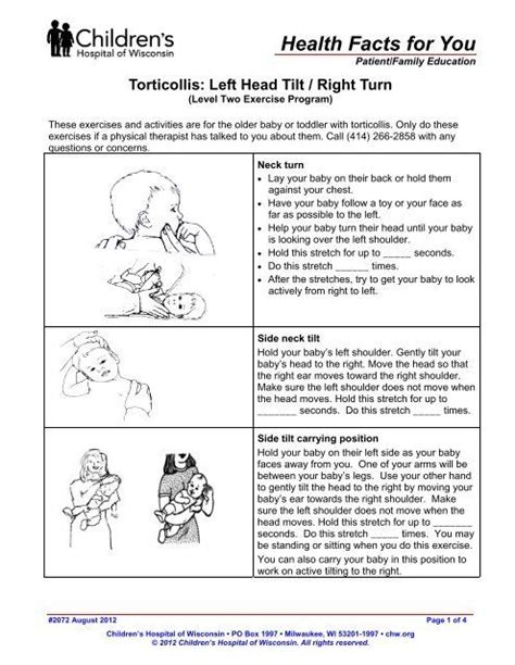 Torticollis Exercises Handout