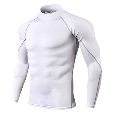 Tee Shirt Compression Homme Manche Longue T Shirt De Compression Running Fitness Top Séchage