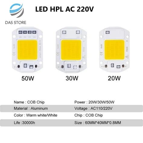 Jual LED HPL 20W 30W 50W 220Volt Lampu Sorot LED HPL COB 220V AC 50Watt