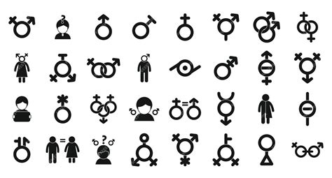 Premium Vector Gender Identity Icons Set Simple Vector Sex Couple