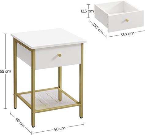 Nachtkastje Tafel Met Lade En Rooster Tafel Voor Slaapkamer Woonkamer