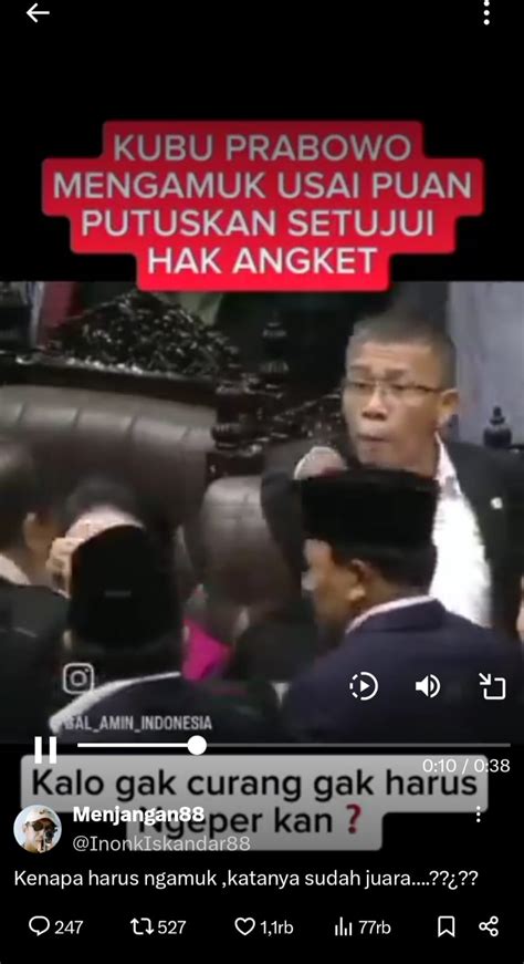 Hoaks Kubu Prabowo Ngamuk Usai Puan Putuskan Setujui Hak Angket