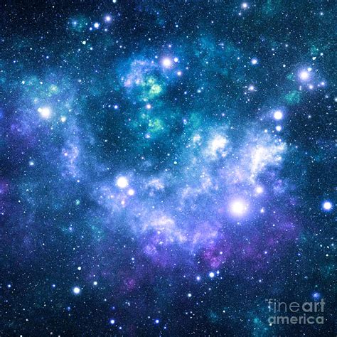 Violet Teal Galaxy Nebula Digital Art by Johari Smith | Pixels