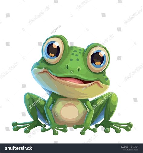 Sweet Green Frog Sweet Cute Little Stock Vector (Royalty Free ...