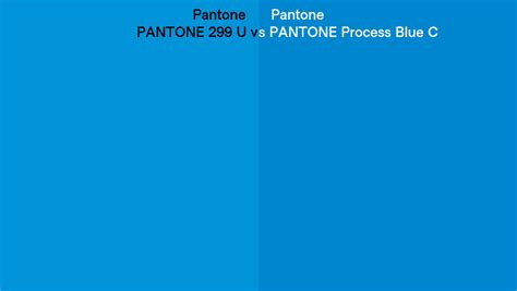 Pantone 299 U Vs Pantone Process Blue C Side By Side Comparison