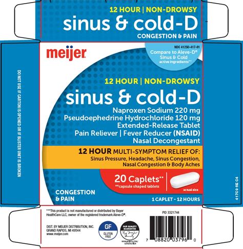 Ndc Sinus And Cold D Images Packaging Labeling Appearance