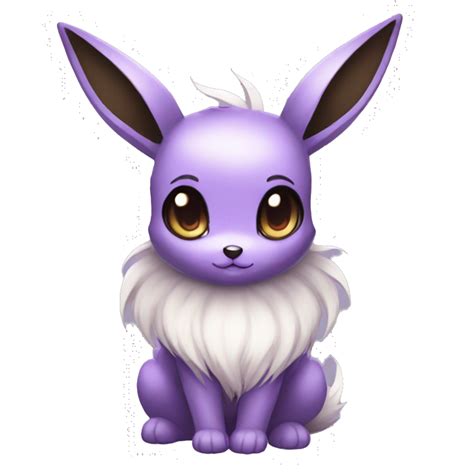 Kawaii Pale Shiny Eevee With Dark Brown Long Emo Hair Covering Her Eyes