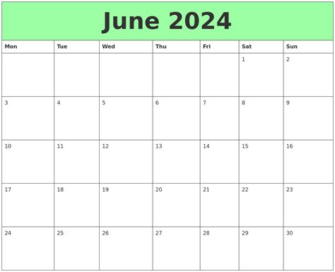 June 2024 Printable Calendars