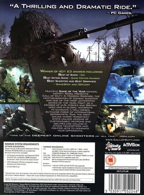 Call Of Duty 4 Modern Warfare Box Shot For Pc Gamefaqs